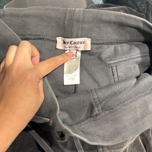 Juicy Couture Velour Gray Track Jacket and Pants Set Outfit L/XL Women EUC 2000s - Picture 7 of 8